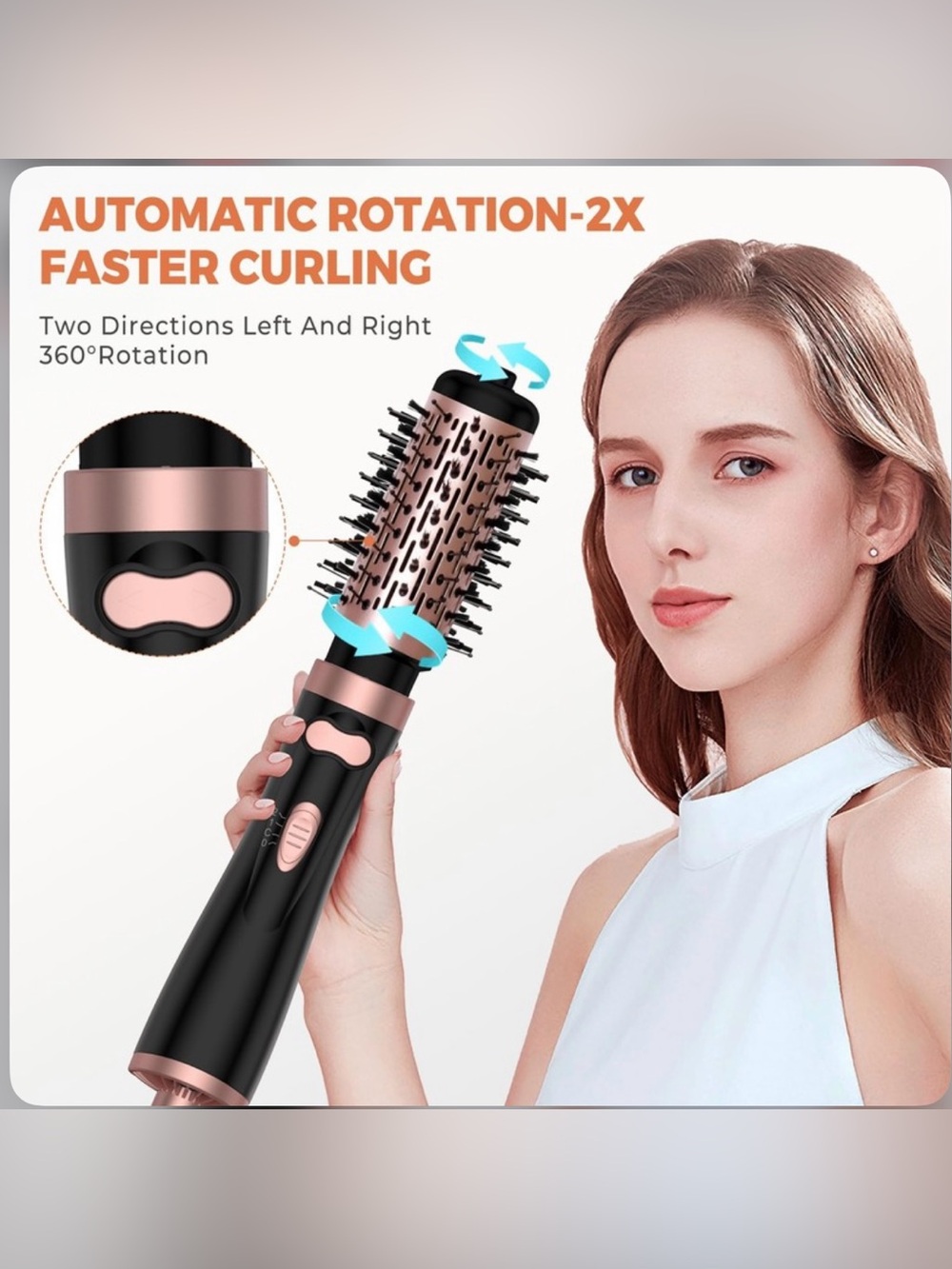 $70. OKWRAP Rotating Hair Dryer Brush 3-in-1 360° Rotating Hot Air Brush New! - Picture 7 of 16